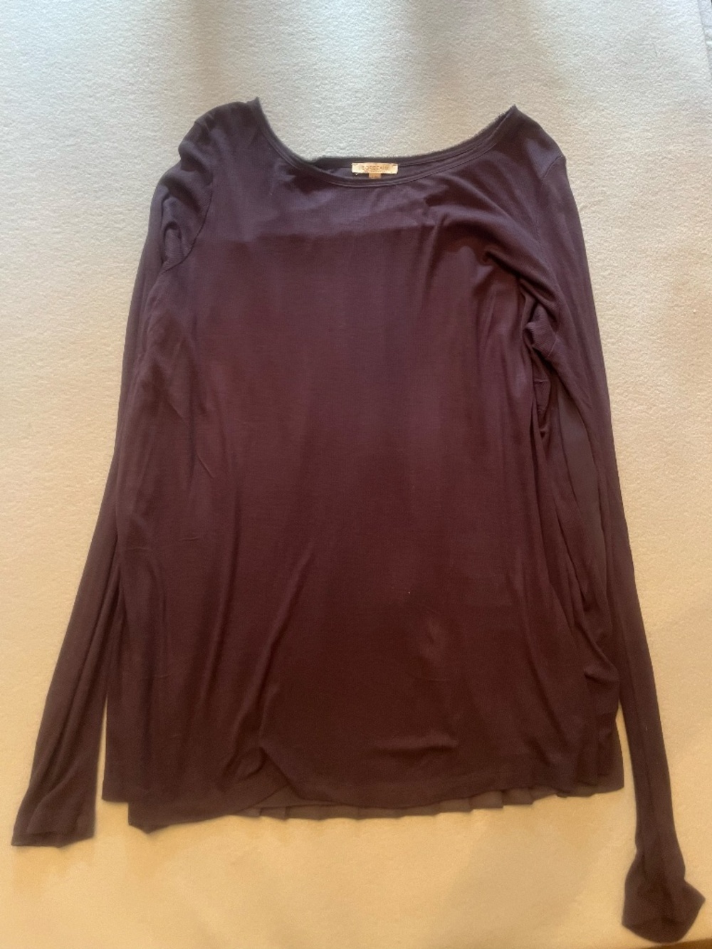 Bordeaux | Burgundy Ribbed Pleated-Back Top